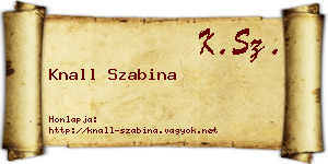 Knall Szabina névjegykártya